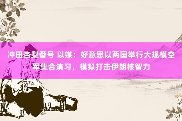 冲田杏梨番号 以媒：好意思以两国举行大规模空军集合演习，模拟打击伊朗核智力