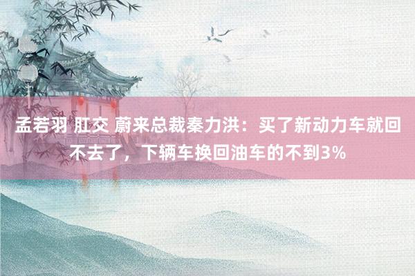 孟若羽 肛交 蔚来总裁秦力洪：买了新动力车就回不去了，下辆车换回油车的不到3%