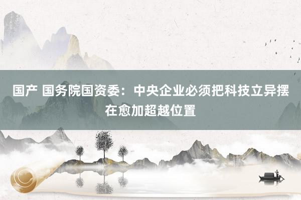 国产 国务院国资委：中央企业必须把科技立异摆在愈加超越位置